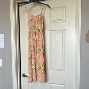Billabong Floral Midi Dress - Pink and Yellow